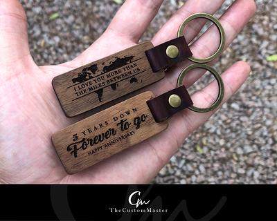 Wood Anniversary Gift For Him, Wooden Keychain, & Leather Keychain  Personalized, Husband Anniversary Gifts - Yahoo Shopping