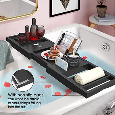 Bathtub Caddy Tray,Expandable Bathroom Tray with Reading Rack or Tablet  Holder,Multifunctional Bathtub Tray, Tub Organizer Holder for Wine Cup,  Soap Dish, Book Space & Phone Slot - Yahoo Shopping