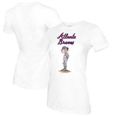 Atlanta Braves Tiny Turnip Women's Stega T-Shirt - White