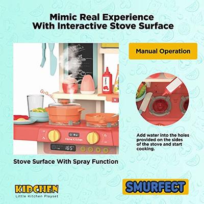  Surefect - Kitchen Play Set with Accessories- Mini Kitchen Set  with Realistic Light Sound Steam Simulation- Indoor Games Cooking Playset  with Water Outlet- Toys for Toddlers Children & Girls : Surefect