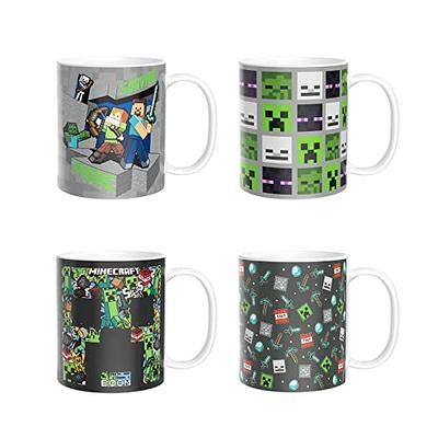 Zak Designs Minecraft Mug Unique Ceramic Coffee Cup Set, Can