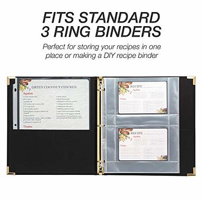 4x6 Recipe Binders Recipe Card Protectors