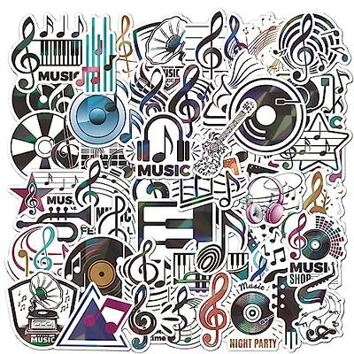 50pcs Holographic Music Stickers,Music Lovers Note Stickers for