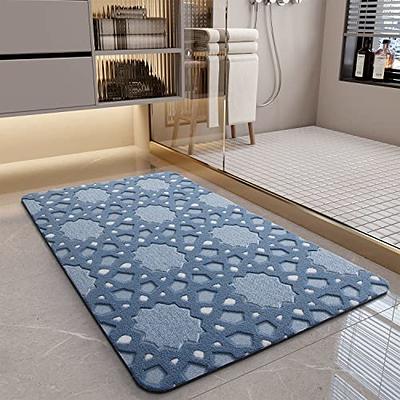 COCOER Non Slip Bath-Mat, Super Absorbent Washable Bath Mats for Bathroom  with Rubber Backing, Thin Bathroom Rugs Fit Under Door-Bathroom