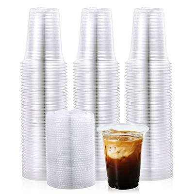  IPOW 4 Pack 24oz Glass Cups with Lids and Straws, Iced