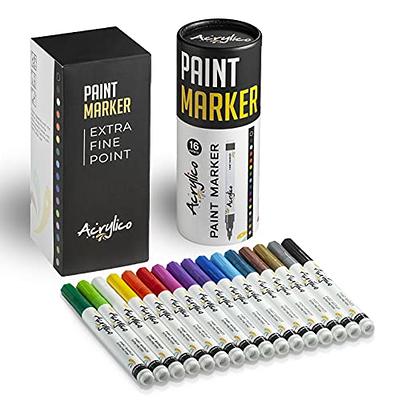 Arteza Metallic Acrylic Paint Markers Art Supply Set, 16 Colors - 20 Pack 