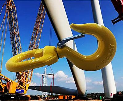 Alloy Steel Crane Hoist Hook, 2 Tons Swivel Lifting Hook Heavy Duty Swivel  Eye Lifting Hooks with Latch for Ship Construction