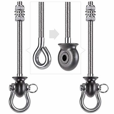 SELEWARE 1000 lb Capacity 360° Swivel Swing Hangers, Heavy Duty Swing Hooks  with 4 Screw for Concrete Ceiling Wooden Hanging Hardware for Porch Chair