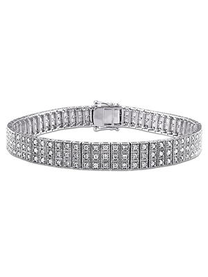 8 Carat Emerald Cut Tennis Diamond Bracelet With Moissanite Diamond In 14K  White Gold | Fascinating Diamonds