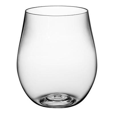 Visions 20 oz. Heavy Weight Clear Plastic Stemless Wine Glass - 16