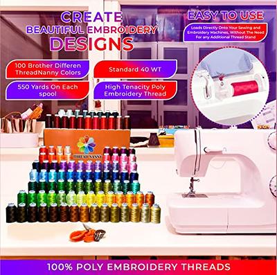 New brothread 40 Brother Colors Polyester Embroidery Machine Thread Kit  500M (550Y) Each Spool for Brother Babylock Janome Singer Pfaff Husqvarna  Bernina Embroidery and Sewing Machines