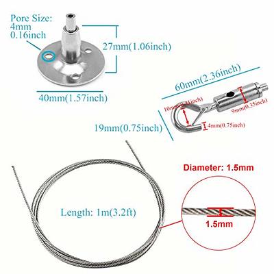 1.5mm Wire Rope Spring Hook Adjustable Hanging Clothesline Fixed