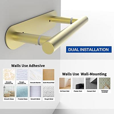 Brushed Gold Toilet Paper Holder for Bathroom, Double Post