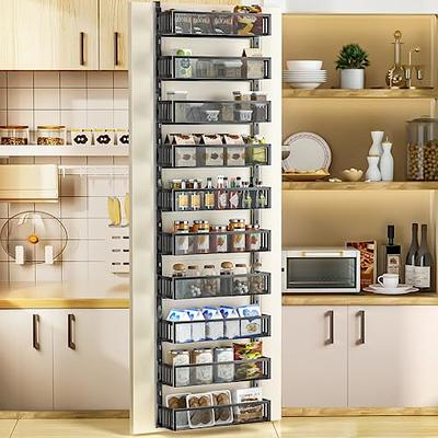  Over the Door Pantry Organizer, 10-Tier Adjustable Pantry Door  Organizer, Kitchen Pantry Organization and Storage Hanging Metal Over Closet  Door Spice Rack Can Organizer, Black Pantry Storage Shelves : Home 