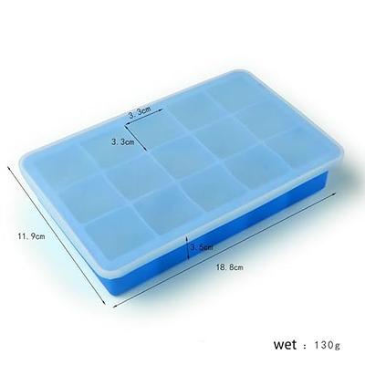 Ice Cube Tray With Lid, 3 Packs 18 Cubes, Silicone Large Ice Cube