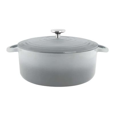 vancasso 5 qt. Non-Stick Cast Iron Round Dutch Oven in Gray with Lid