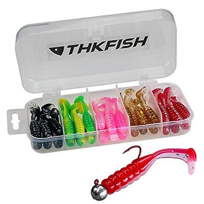 100PCS Bait Fishing Soft Plastic Lures, Soft Paddle Tail Lures for
