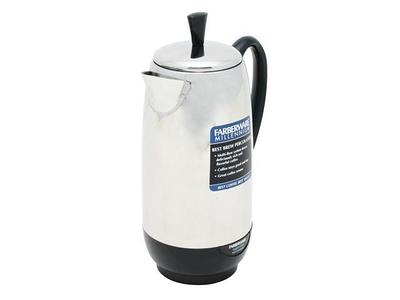 Farberware FCP412 12-Cup Percolator, Black/Silver