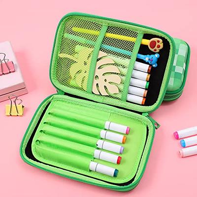 Pencil Case Large-capacity 3 Compartments Eco-friendly Cute Astronaut Pencil  Box for Students Pink EVA 