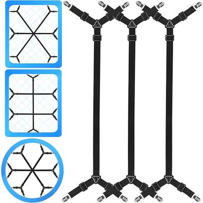 Bed Sheet Holder Straps, Adjustable Bed Sheet Fasteners and Triangle  Elastic Mattress Cover Clips Suspenders Grippers Fasteners Heavy Duty  Keeping