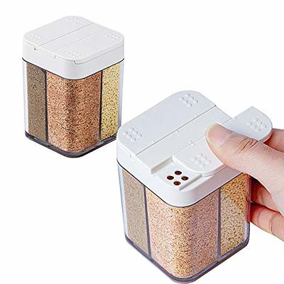 Salt and Pepper Shakers Moisture Proof Set of 2 Large Salt Shaker to Go Camping Picnic Outdoors Kitchen Lunch Boxes Travel Spice Set Clear with Red