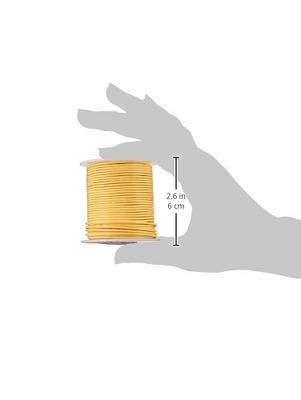 28 AWG Gauge Solid Hook Up Wire, 25 ft Length, Yellow, 0.0126 Diameter,  UL1007, 300 Volts