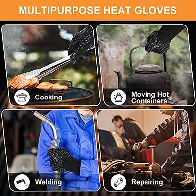 Barbecue Gloves, Oven Gloves, Non-slip Silicone Oven Gloves Heat Resistant  Up To 800c En407 Certified, Bbq Silicone Gloves For Cooking Baking Welding