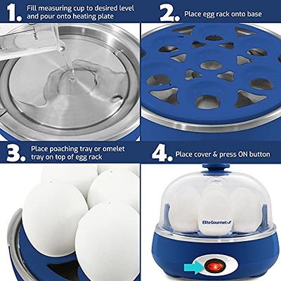 Egg Cooker, 14 Egg Capacity Electric Egg Cooker Perfect Hard Boiled Egg  Maker with Timer for Hard Boiled Eggs, Steaming Shelf for Bread and  Vegetables (BLUE) - Yahoo Shopping