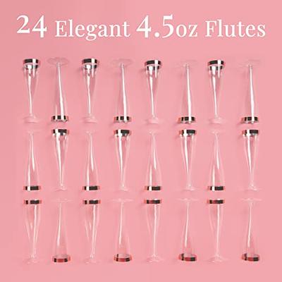 Prestee 24 Plastic Champagne Flutes Disposable