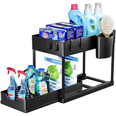 MOSTWOGO Sliding Under Sink Organizers and Storage, 2-Tier Carbon