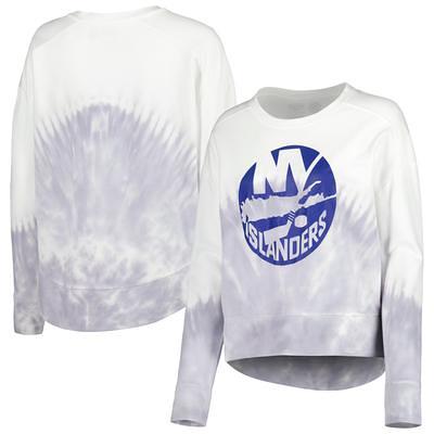 Women's Mitchell & Ness Blue/White New York Knicks Hardwood Classics Tie-Dye  Cropped T-Shirt