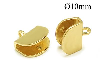 6Pcs Brass Flat End Cap For 10mm Leather Cord With 1