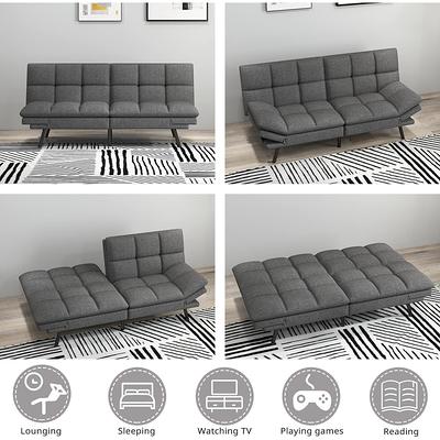 Futon Sofa Bed Memory Foam Couch Sleeper Daybed Foldable Convertible  Loveseat, Dark Gray - Yahoo Shopping