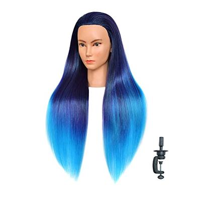  Aubatece Mannequin Hair Cutting Head Party Colored Luminous  Synthetic Hair With Clip In Highlights Extensions Hair wig Hair Drying  Brush (Light blue, One Size) : Beauty & Personal Care