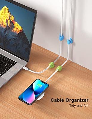 6 Pack Cord Organizer, Adhesive Charger Cable Clips, Wire Holder Keeper  Organizer, Charging USB Cable Management for Home Office Desk Phone Car  Wall