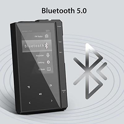 TIMMKOO 72GB MP3 Player with Bluetooth, 4.0 Full Touchscreen Mp4 Mp3  Player with Speaker, Portable HiFi Sound Mp3 Music Player with Bluetooth,  Voice Recorder, Supports up to 512GB TF Card (Black) 