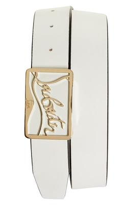 Christian Louboutin Ricky Logo Buckle Leather Belt