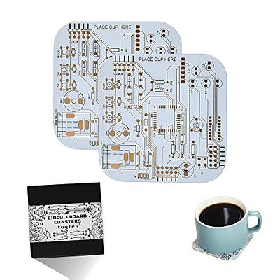 Coasters for Drinks in PCB-Design White Coasters Decor with Immersion Gold  Circuit Board Coasters for Coffee Table Gamer Bar Office Cute Stuff for  Boyfriend Geeky Engineer Dad Men (2 x White/Pack) 