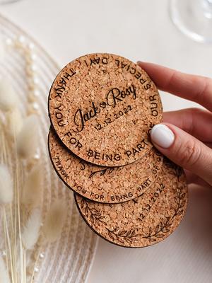 Personalized Wedding Favors, Favors For Guests in Bulk, Gifts, Engraved Cork  Coasters, Thank You Card, Decor - Yahoo Shopping