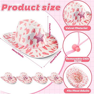 Zhanmai Pink Space Cowgirl Costume Set Light up Feather Cowboy Hat Sequin  Tassel Belly Dance Hip Skirt Heart Shape Sunglasses Square Pink Bandana for