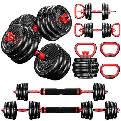 FitRx SmartBell Gym, 60 lbs. 4-in-1 Adjustable Interchangeable Dumbbell,  Barbell, and Kettlebell Weight Set, Black 