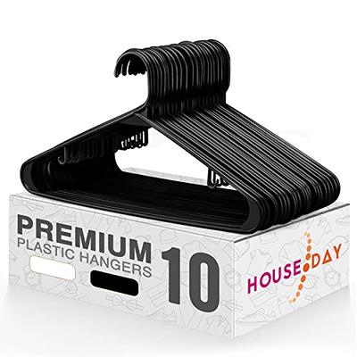 HOUSE DAY Black Plastic Hangers 10 Pack, Heavy Duty Clothes Hanger Plastic, Durable  Plastic Shirt Hangers Coat Hangers For Closet, Adult Hangers For Everyday  Standard Use Laundry Hanger Closet Hangers - Yahoo Shopping