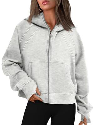 Flygo Crop Top Hoodies for Women Long Sleeve Pullover Super