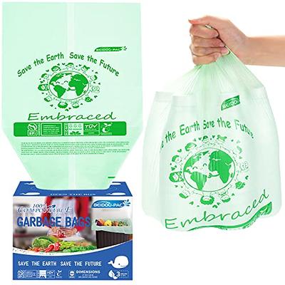 Compost Bags100 Counts,Compostable Trash Bags 2.6 Gallon,10Liter,Small Trash  Bags ,Biodegradable trash bags for Kitchen Bathroom Office Lawn Car Pet 