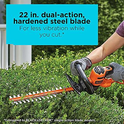 BLACK+DECKER Hedge Trimmer with Saw, 20-Inch, Corded (BEHTS300),Orange