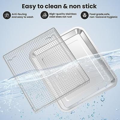 Stainless Steel Baking Tray Pan and Air Fryer Basket Compatible with  Cuisinart Airfryer TOA-060 and TOA-065 (with Cuisinart Airfryer models  TOA-060