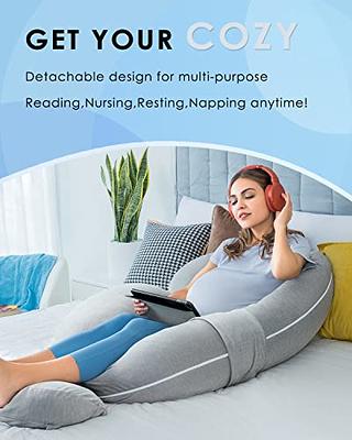 QUEEN ROSE Cooling Pregnancy Pillows,E Shaped Full Body Pillow for