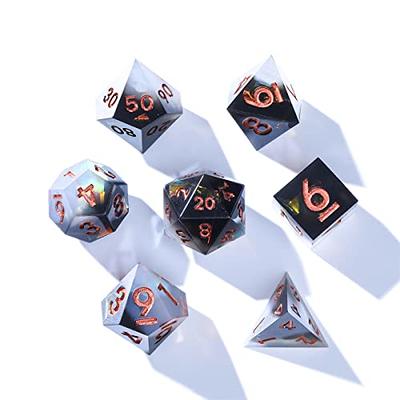 D6 Metal Dice Set, HNCCESG 6 Sided Dice 6 Pieces Solid Metal Game Dice for  DND Dungeons and Dragons Role Playing Game RPG Pathfinder Shadowrun