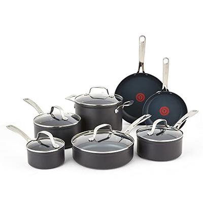 T-fal Initiatives Ceramic Nonstick Fry Pan Set 8.5, 10.5 Inch  Oven Safe 350F Cookware, Pots and Pans, Grey: Home & Kitchen