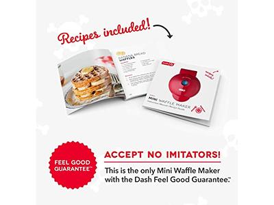 DASH DMW001RD Mini Waffle Maker in Red with Recipe Book